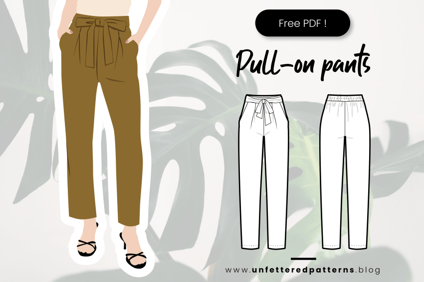 Pull-on broek met taps toelopende pijpen – Gratis naaipatroon downloaden PDF #UP1042 – Unfettered Patterns