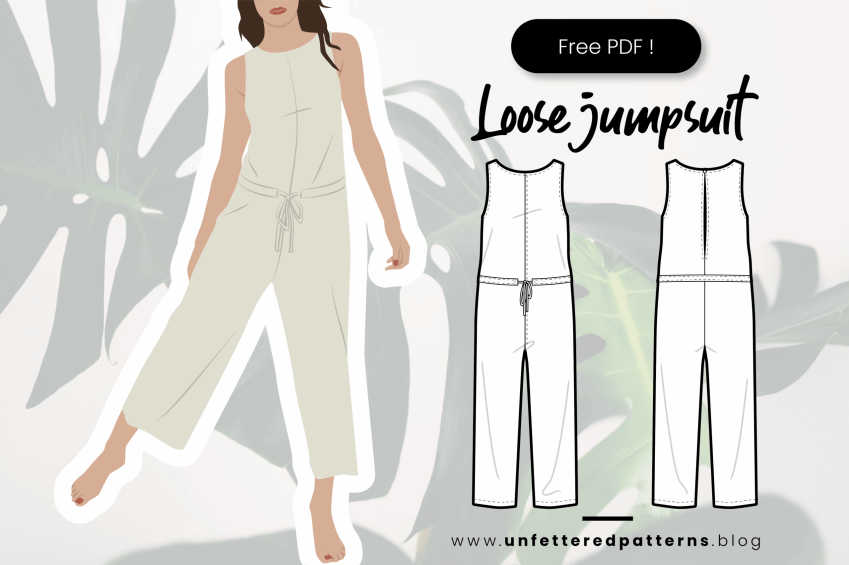 Losse mouwloze jumpsuit – Gratis naaipatroon downloaden PDF #UP1006 – Unfettered Patterns