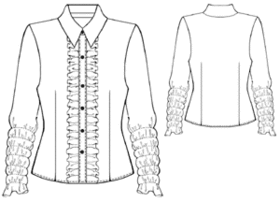 #5426 Blouse met volant