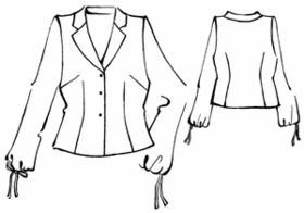 #5305 Blouse met manchetten met trekkoord