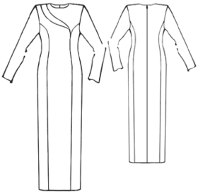 #5342 Jurk met asymmetrische split