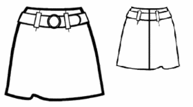 #5048 Korte rok met tailleband