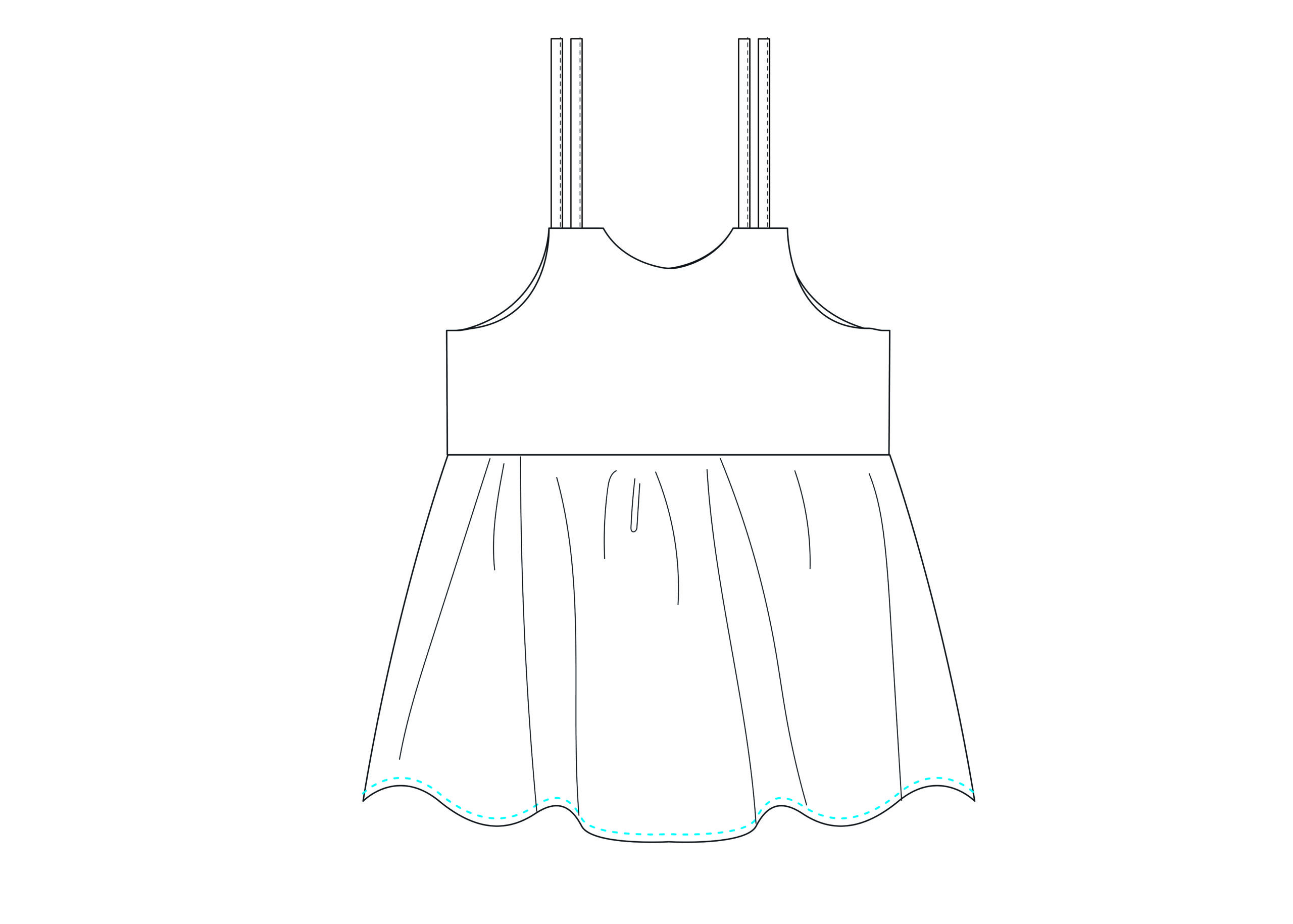 Top of jurk met bandjes voor meisjes
