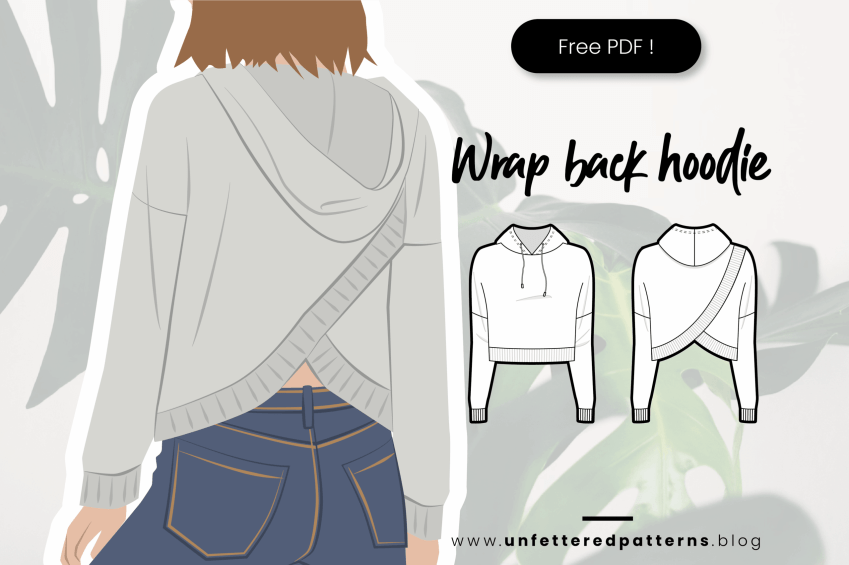 Hoodie met gekruiste achterkant – Gratis naaipatroon downloaden PDF #UP1017 – Unfettered Patterns – Sweaters & Hoodies