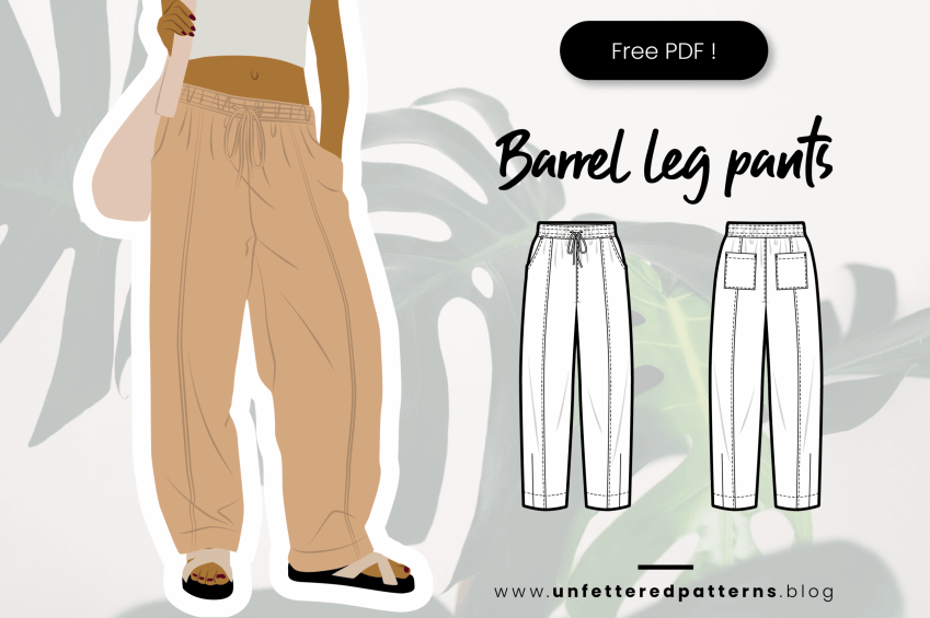 Barrel leg pants – Gratis naaipatroon downloaden PDF #UP1062 – Unfettered Patterns