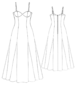 #5189 Lange gele jurk