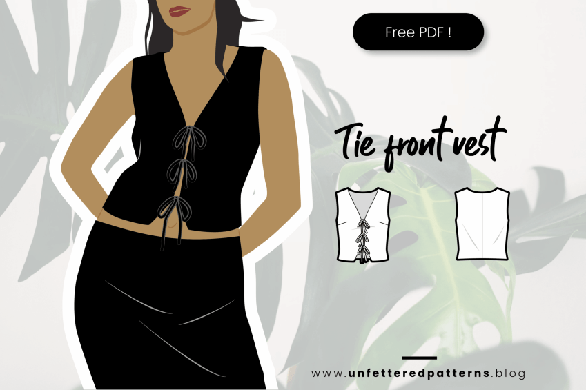 Tie front vest – Gratis naaipatroon downloaden PDF #UP1060 – Unfettered Patterns