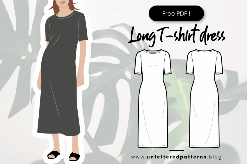 Ontspannen midi-jurk – Gratis naaipatroon downloaden PDF #UP1007 – Unfettered Patterns