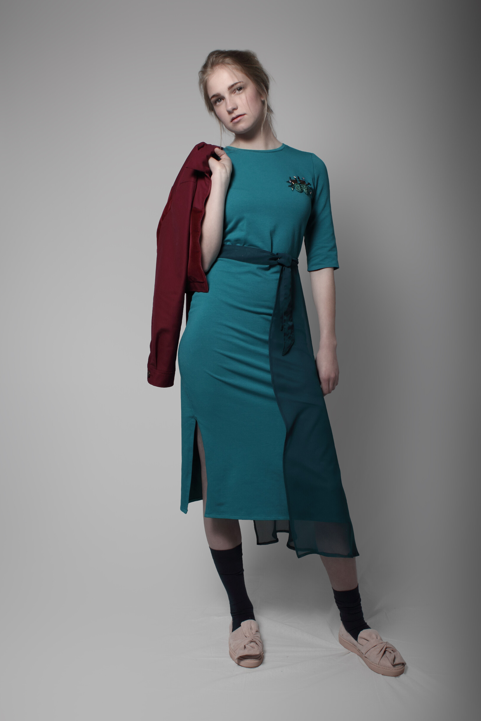 Jersey jurk met volant – Jurken & Rokken