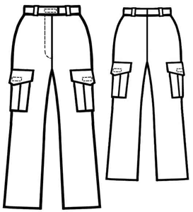 #5150 Elastische broek met opgestikte zakken