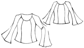 #5294 Raglanblouse met kanten kruisje