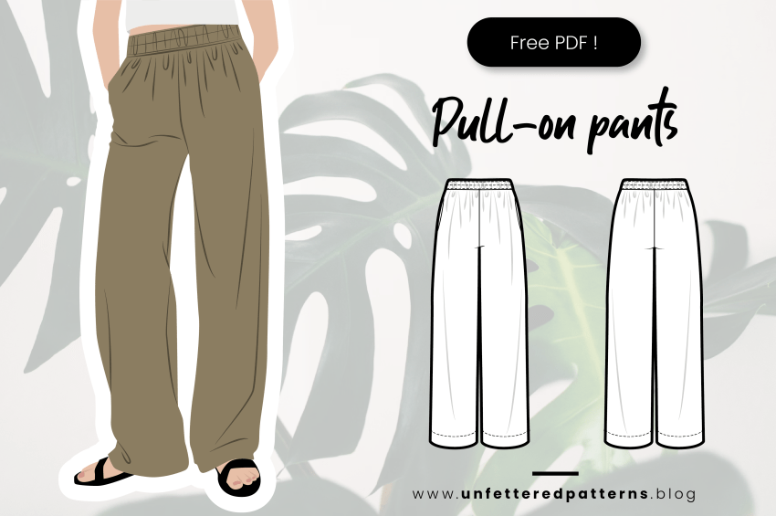 Pull-on broek met wijde pijpen – Gratis naaipatroon downloaden PDF #UP1052 – Unfettered Patterns