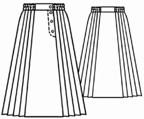 #5159 Lange geplooide rok