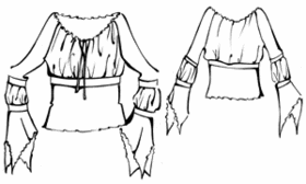 #5278 Blouse met raglanmouwen en vlechtwerk