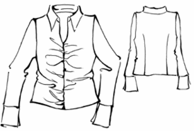 #5298 Geplooide blouse aan de voorkant