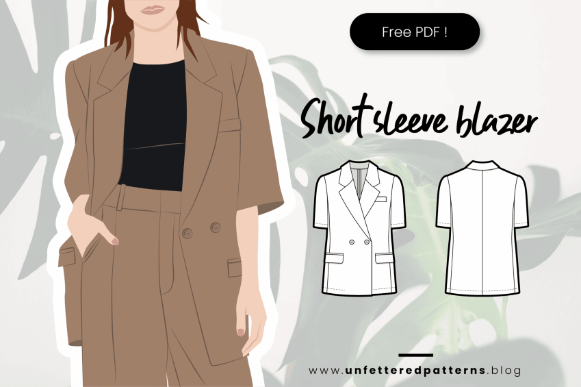 Losse blazer met korte mouwen – Gratis naaipatroon downloaden PDF #UP1005 – Unfettered Patterns