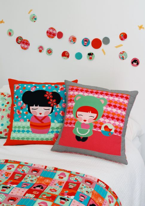 Hello Tokyo Kawaii Pillows, Large Pattern