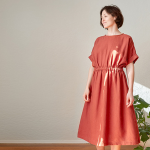 Donna Terracotta Linnen Jurk – Jurken & Rokken