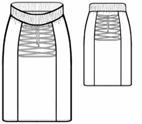#5611 Rok met vetersluiting