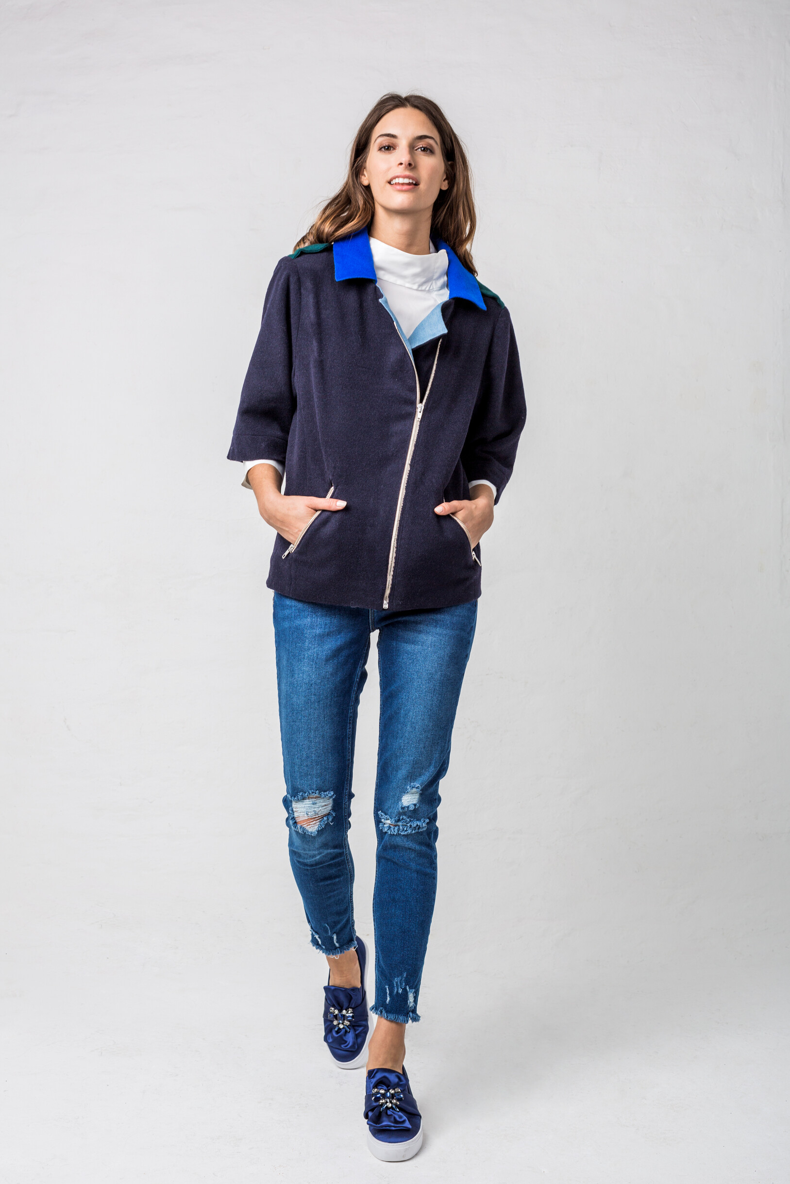 Colourblock Bikerjacke
