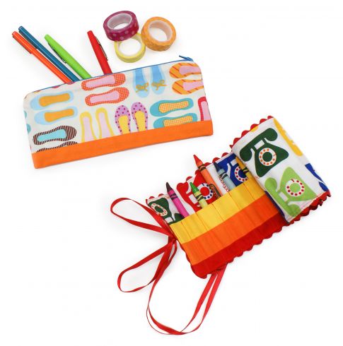 Crayon Roll, Pencil Case and Notebook Pattern