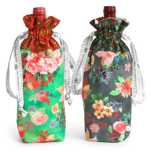 Wine Bottle Drawstring Gift Bag Pattern