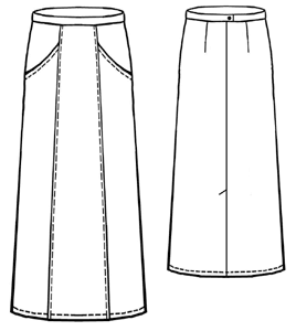 #5025 Rok met diagonale zak