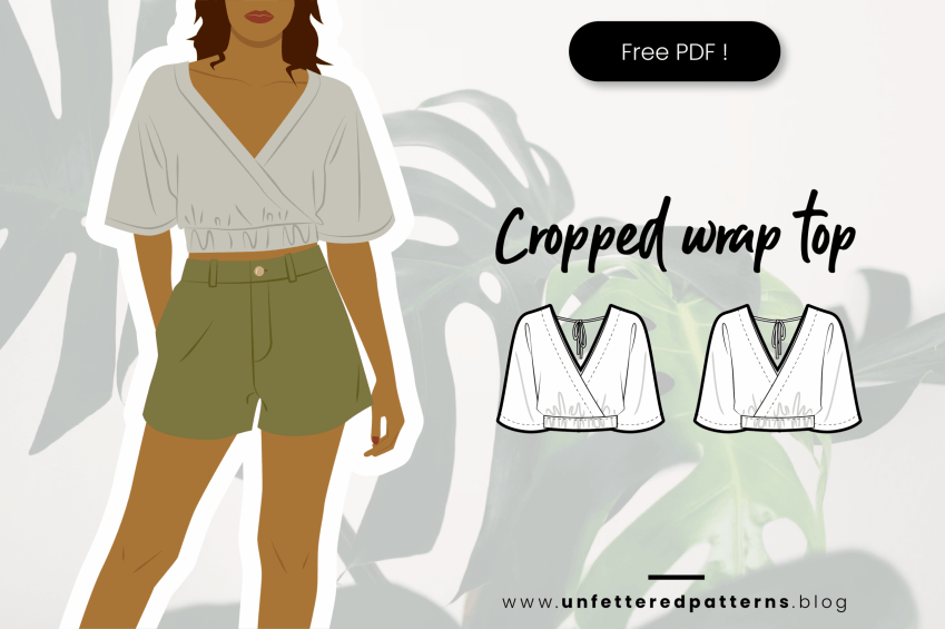 Cropped wrap top – Gratis naaipatroon downloaden PDF #UP1004 – Unfettered Patterns