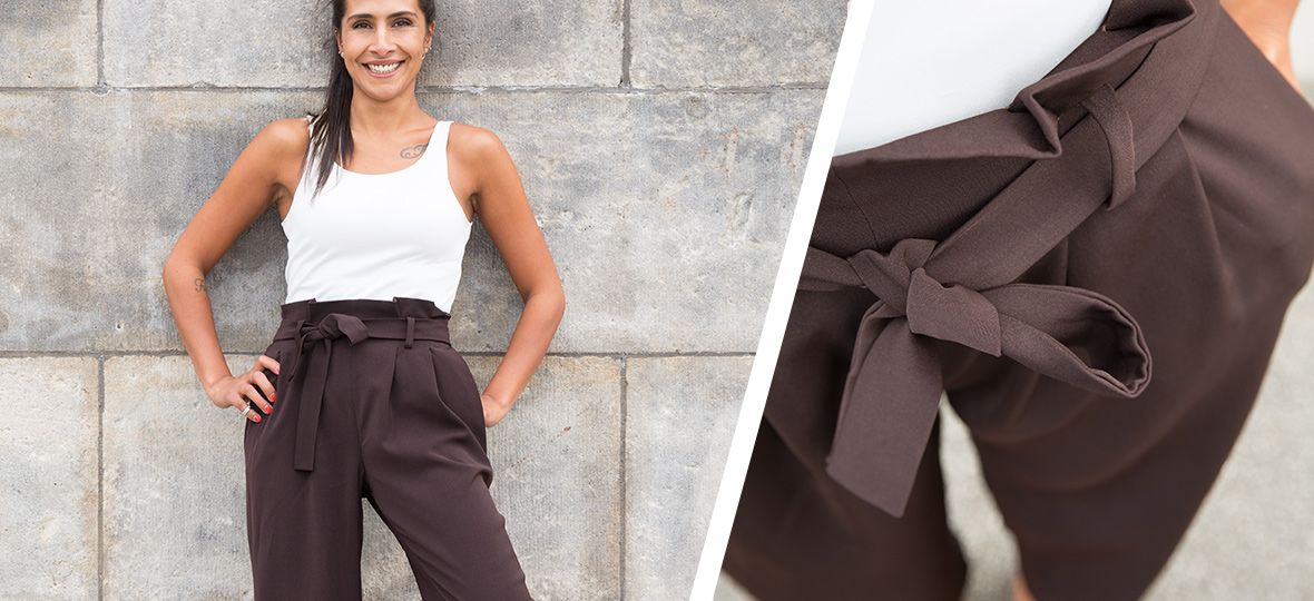 Pantalon met hoge taille