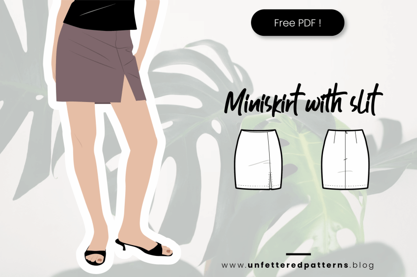 Minirok met split aan de voorkant – Gratis naaipatroon downloaden PDF #UP1008 – Unfettered Patterns