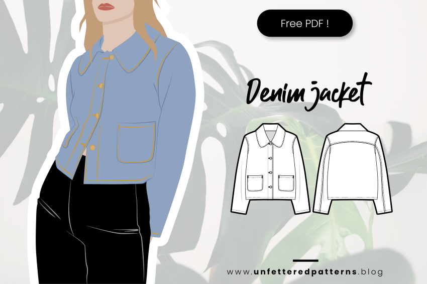 Spijkerjasje met Peter Pan kraag- Gratis naaipatroon downloaden PDF #UP1050 – Unfettered Patterns