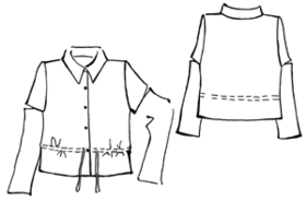 #5291 Blouse met gespleten mouwen