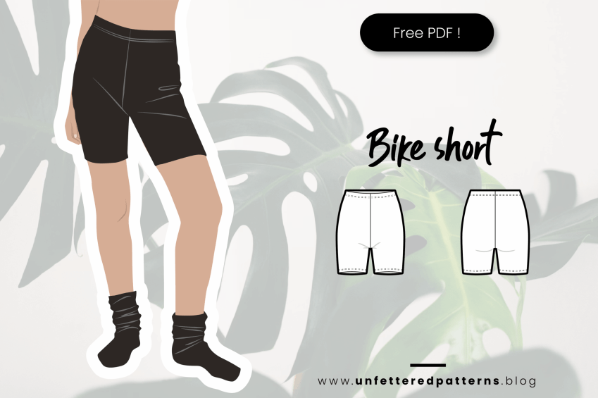 Korte legging / fietsbroek – Gratis naaipatroon download PDF #UP1013 – Onbelemmerde patronen