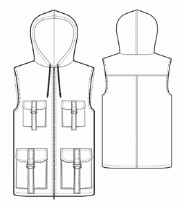 #7076 Vest met capuchon