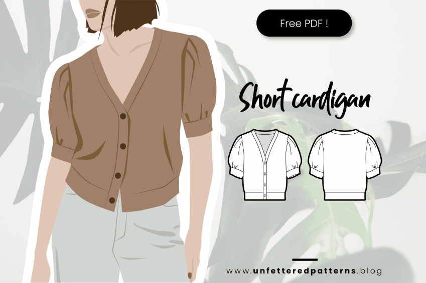 Vest met korte geplooide mouwen – Gratis naaipatroon download PDF #UP1021 – Ongebonden patronen