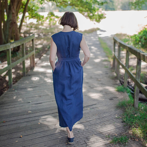 Aja maxi-jurk met diep decolleté