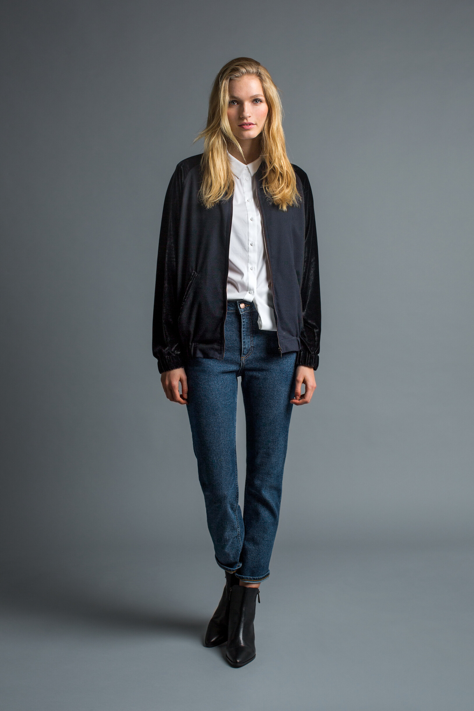 Samt Blouson Jacke – Jassen & Vesten