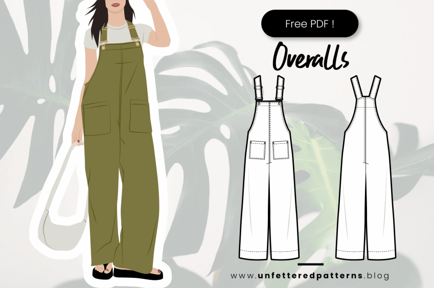 Overalls met wijde pijpen – Gratis naaipatroon downloaden PDF #UP1058 – Unfettered Patterns