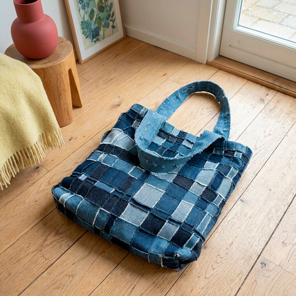 DIY project Gratis naaipatroon: gevlochten tas / boodschappentas, denim – Tassen