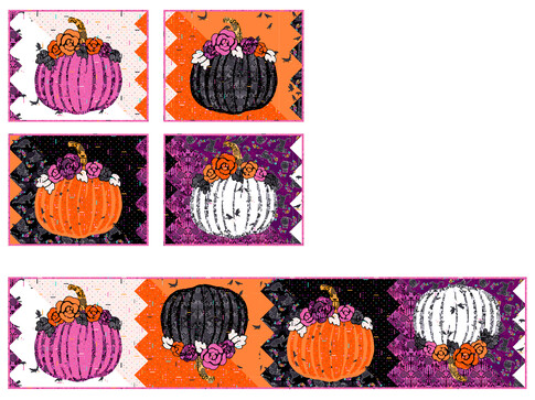 Pretty Pumpkins Placemats and Runner Pattern