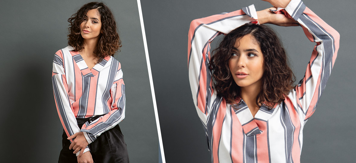 Blouse col en V