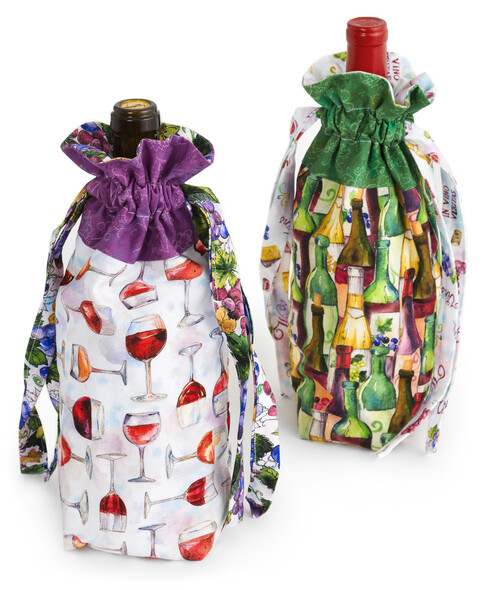 Wine Bottle Drawstring Gift Bag Pattern