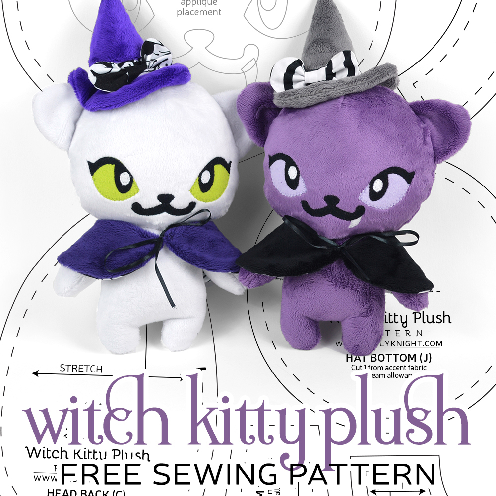 Gratis patroon vrijdag! Witch Kitty Pluche