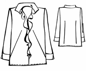 #5287 Blouse met ruches aan de voorkant