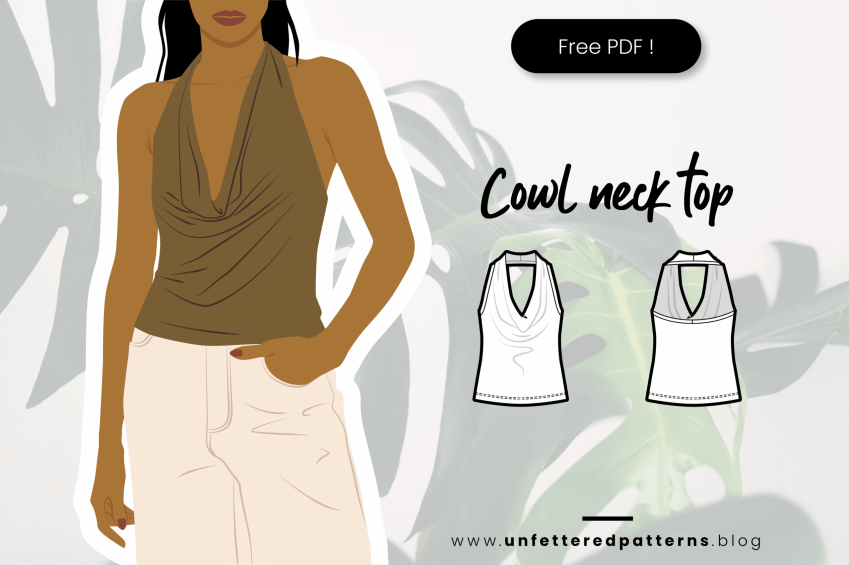 Haltertop met col – Gratis naaipatroon download PDF #UP1063 – Onbelemmerde patronen