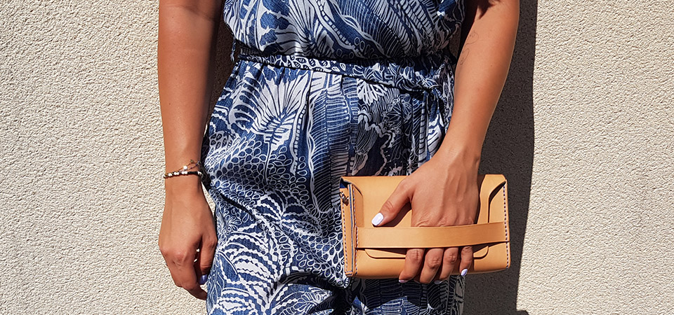 Leren clutch - met de hand gestikt