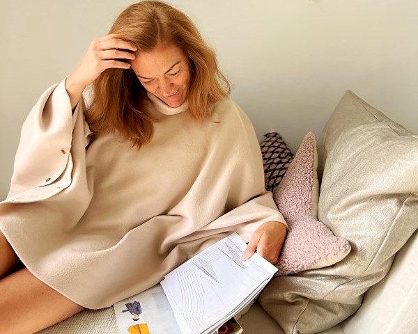 Fleece cocooning poncho