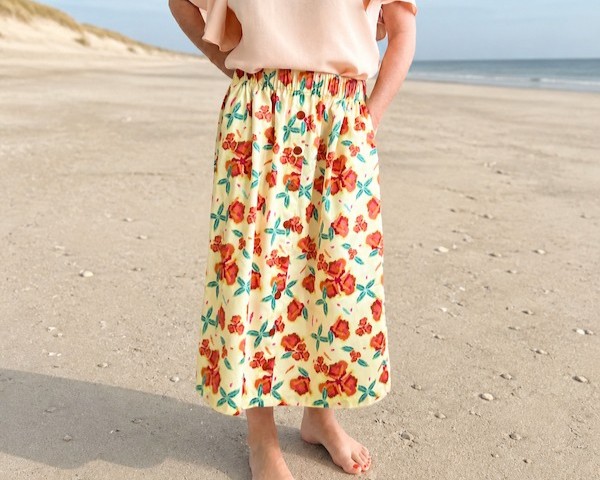 Zomerse elastische maxirok