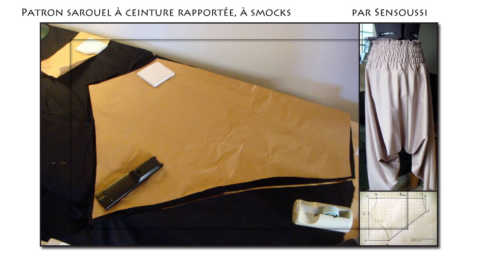 Harembird patroon met riem in smocks