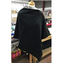 Met katoen gevoerde fleece poncho